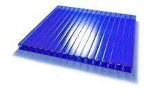 Сотовый поликарбонат SKYGLASS синий (2100х6000*4мм) 12,6м2 0,52 кг/м2 - фото