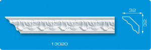 Плинтус потолочный 13020 инжекционный /32*32/1,3м Формат (90) - фото