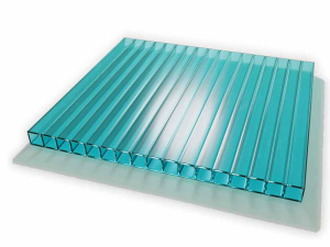 Сотовый поликарбонат SKYGLASS бирюза (2100х6000*4мм) 12,6м2 0,52 кг/м2 - фото