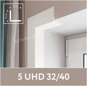 Уголок наружный из полимера 5 UHD 32/40  белый, 40*40мм, 2,8м (24) - фото