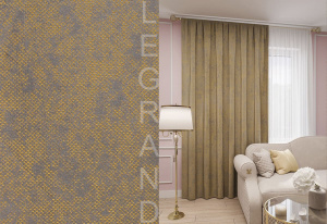 Портьера Матрица 150*260 горчичный- - фото