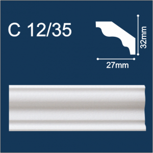С12/35 Плинтус потолочный 32*27 СОЛИД  2м(128) - фото