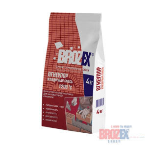 Кладочная смесь жаростойкая BROZEX KF 22 Огнеупор 4кг (5)  - фото