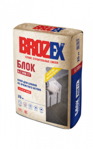 Клей для блоков из ячеистого бетона KSB -17 Блок( Базовый) 25кг/48 BROZEX - фото