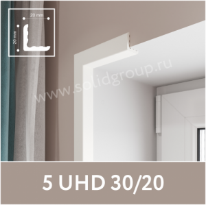 Уголок наружный из полимера 5 UHD 30/20  белый, 20*20мм, 2,8м (64) - фото