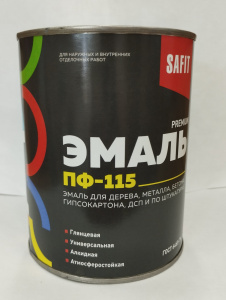 Эмаль ПФ-115 SAFIT бирюзовая 0,8кг(14) - фото