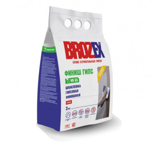 Шпаклевка гипсовая финишная BROZEX WR 65 ФИНИШ ГИПС 3кг  - фото