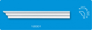 Плинтус потолочный 12001 инжекционный /20*25/1,3м Формат (140) - фото